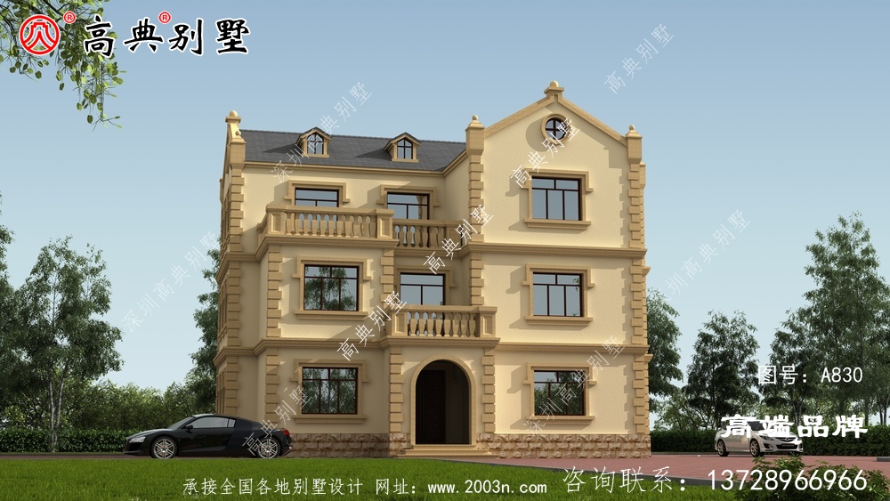這套農村別墅戶型，三層設計，符合年輕人的審美。