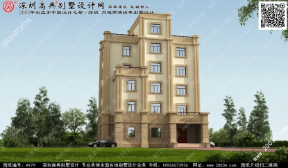 六層歐式別墅設計圖紙首層184平方米圖紙編號a979