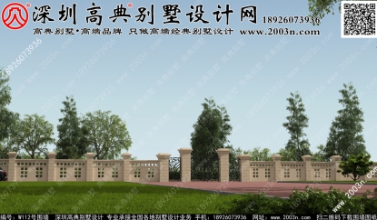 現代農村院子大門圖片W112號高典別墅圍墻