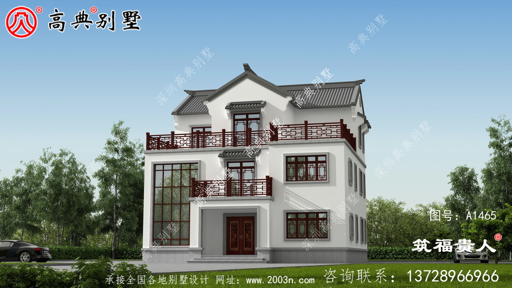 現代簡約新中式別墅設計圖