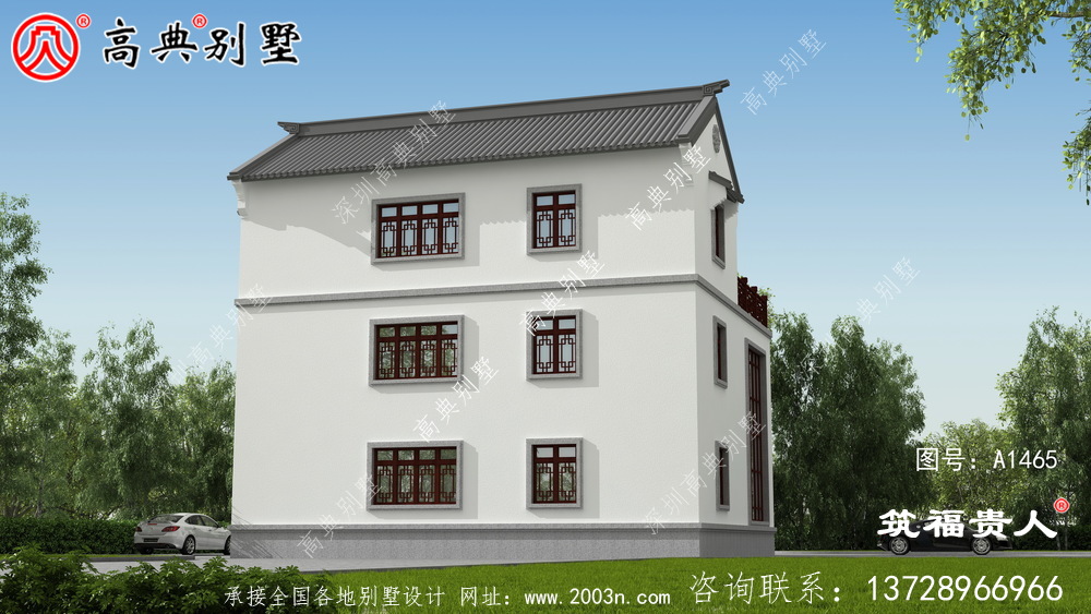 現代簡約新中式別墅設計圖