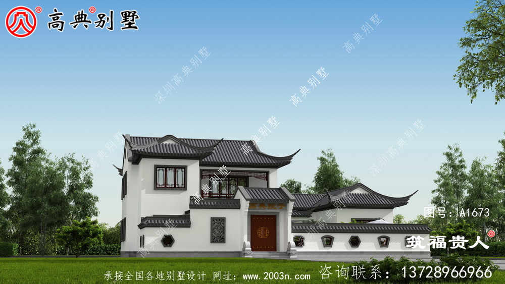 這座蘇式園別墅,灰白色搭配效果非常優雅美麗大方,造價便宜