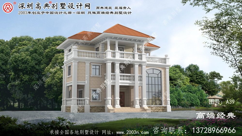 江寧區農村歐式優雅三層復式別墅效果圖
