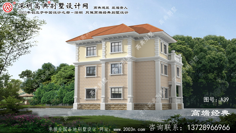江寧區農村歐式優雅三層復式別墅效果圖