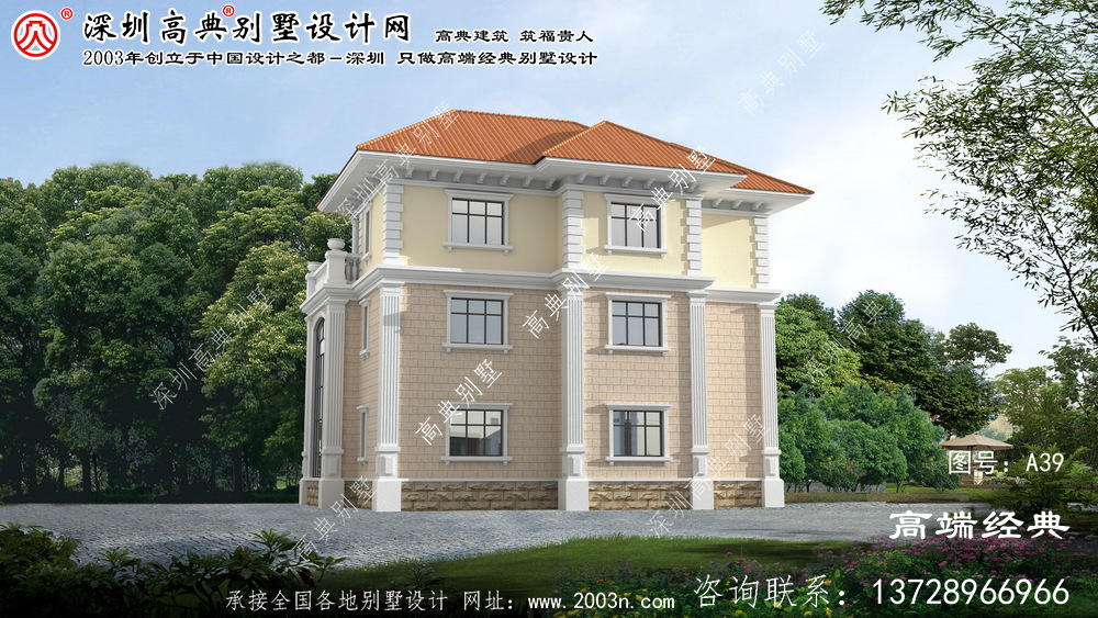 江寧區農村歐式優雅三層復式別墅效果圖
