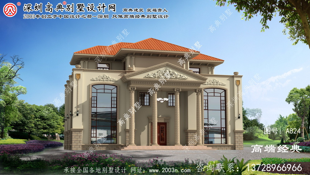 石臺縣三層別墅戶型設計圖