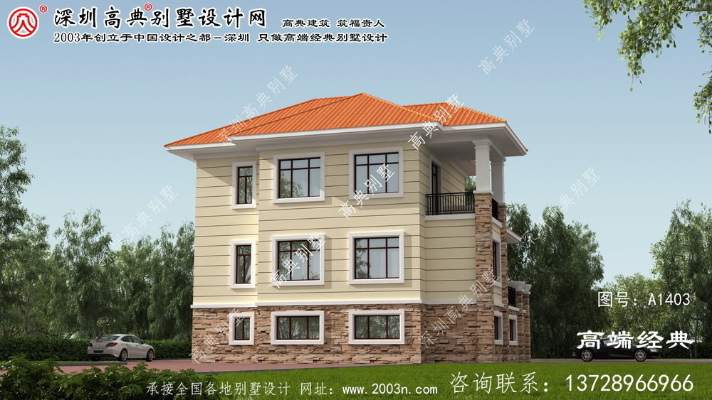 滿城縣三層別墅帶車庫(kù)設(shè)計(jì)圖