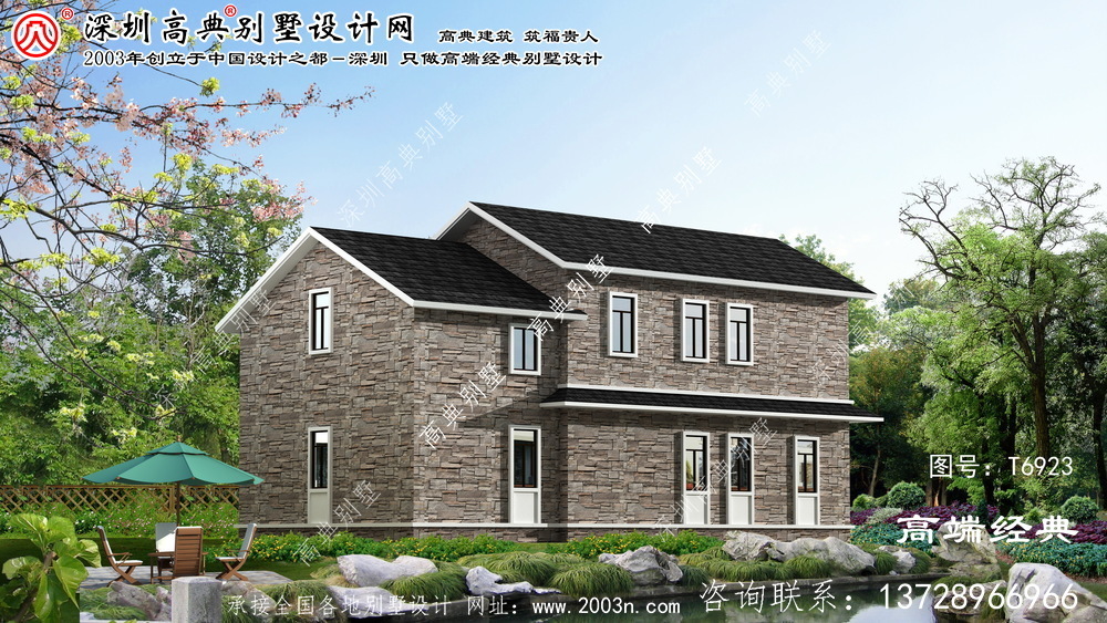 巴林右旗農村兩層別墅外觀效果圖回鄉建一棟風光無限