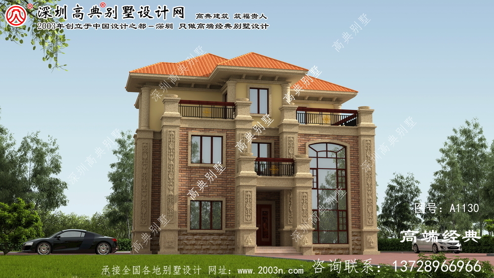 長沙市150平方三層別墅設計圖紙