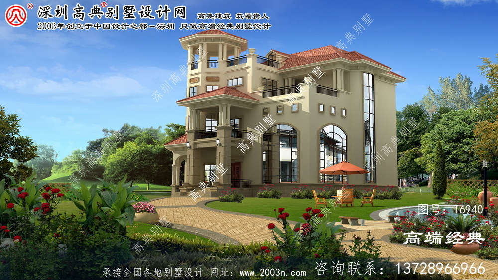 都江堰市新三層別墅外觀效果圖