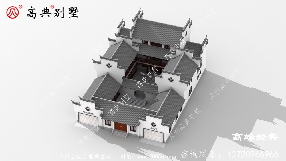 農村三層蘇式庭院別墅設計圖 農村三層蘇式庭院別墅設計圖