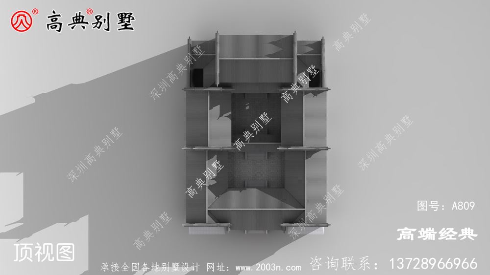 農村三層蘇式庭院別墅設計圖