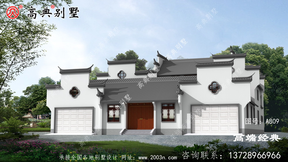 農村三層蘇式庭院別墅設計圖
