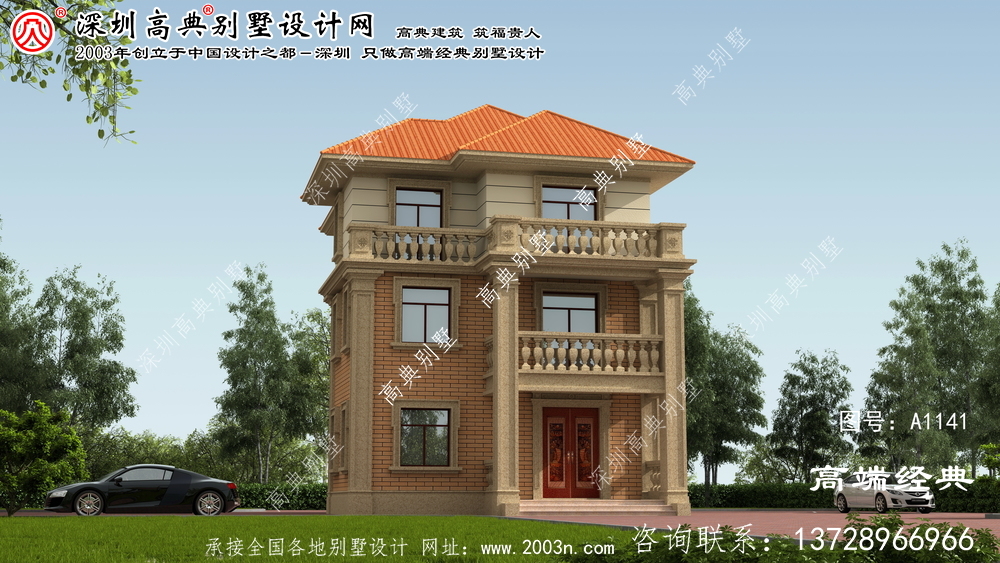 桂平市外觀豪華的農村三層自建別墅設計圖。 桂平市外觀豪華的農村三層自建別墅設計圖。