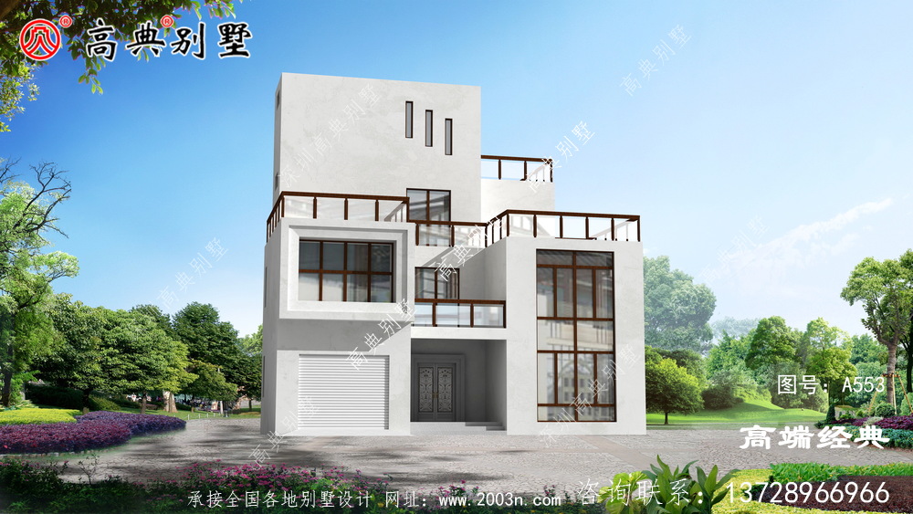 農村現代三層別墅圖片
