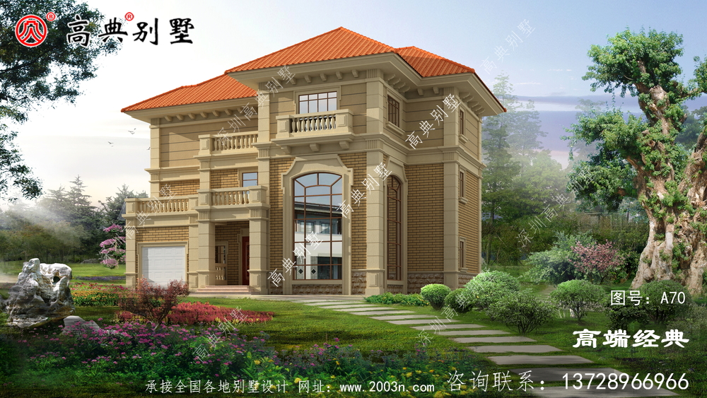 阜陽(yáng)市歐式農(nóng)村三層小別墅設(shè)計(jì)圖,占地180平米左右
