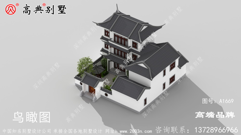 中式三層別墅圖非常適合在鄉(xiāng)村建造