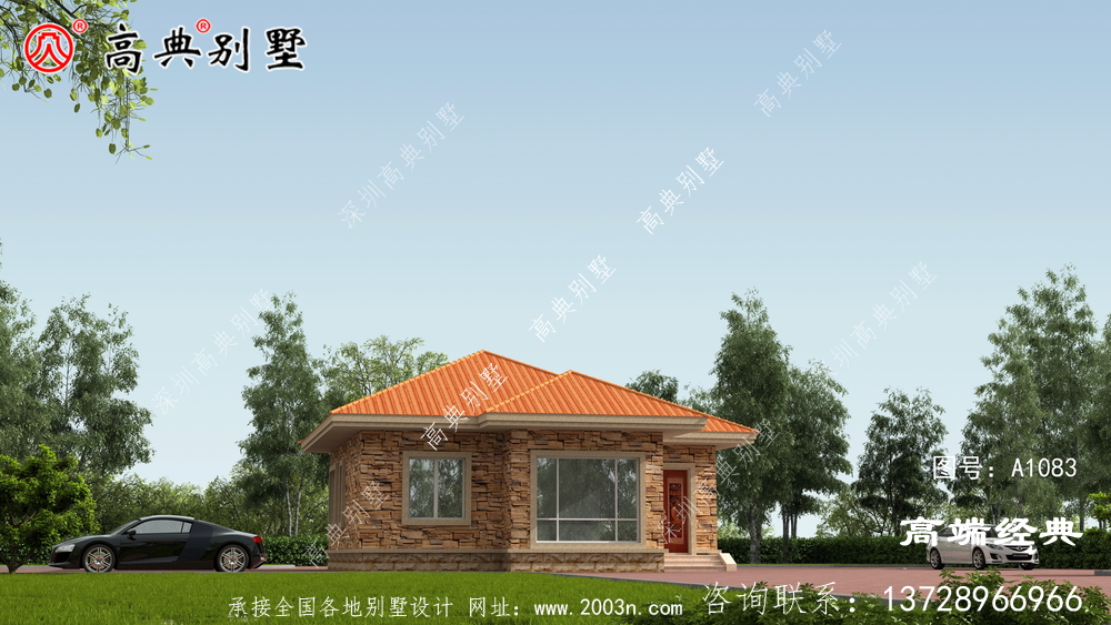 富德市一層平房設計圖以及戶型圖