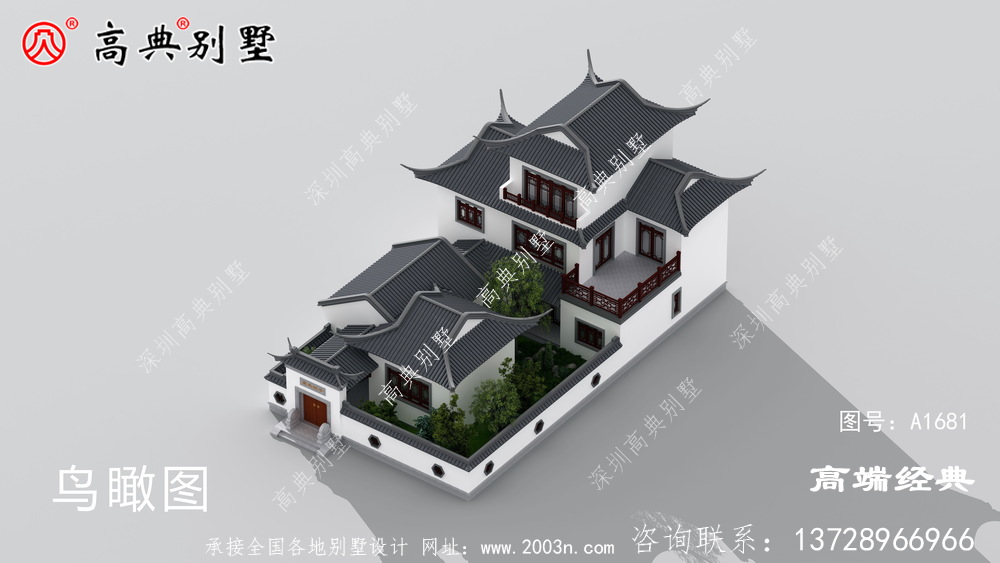 平湖市新中式三層住宅戶型設計圖,生活 起來 很方便 ，也很大 氣。