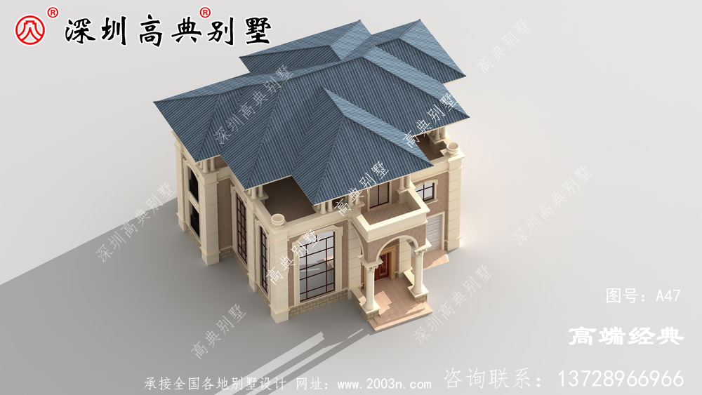 三層自建房外觀圖,精致細膩,每個人的秘密花園