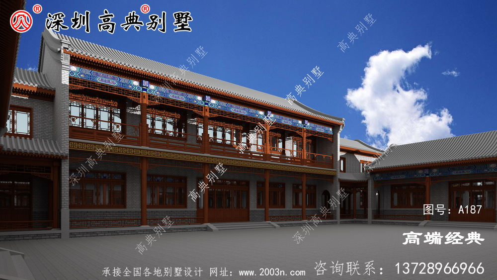 農村二層四合院設計圖，秒殺各種洋別墅