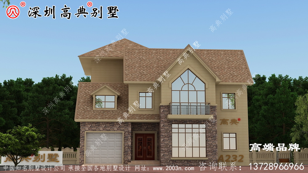 歐式小別墅設計圖，造價60萬，，建一棟在農村超受歡迎