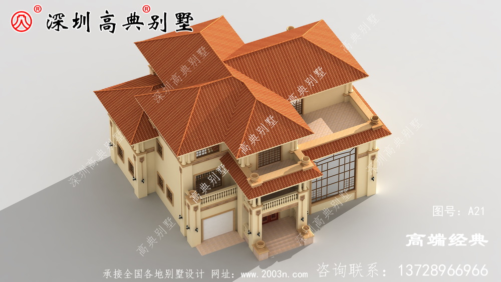 20萬二樓的鄉村自營住宅,在村子里建得很明亮。