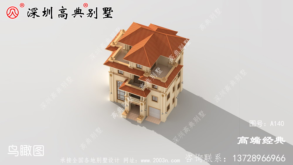 最新款農村三層半別墅圖紙,必將成為農村里數一數二的人