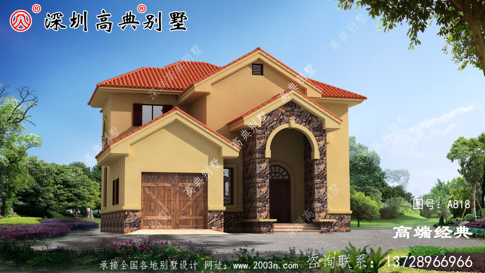占地面積小,建一棟最漂亮的二層小別墅