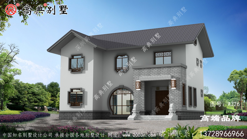 色調簡約清冷的中式兩層戶型圖就是經典大氣