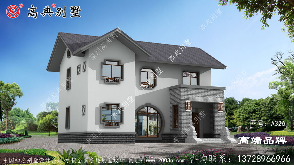 色調簡約清冷的中式兩層戶型圖就是經典大氣
