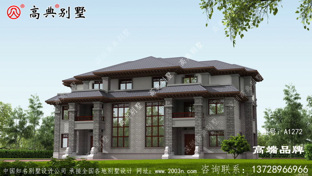 中式雙拼大別墅,兄弟建房首選!