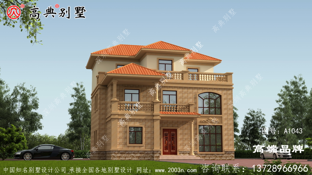 別墅外觀凹凸有致，打造美觀舒適的新住宅