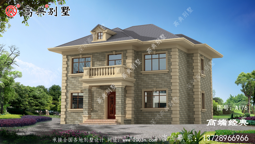 小戶型別墅,二層帶露臺(tái)設(shè)計(jì)增加了休息的舒適度