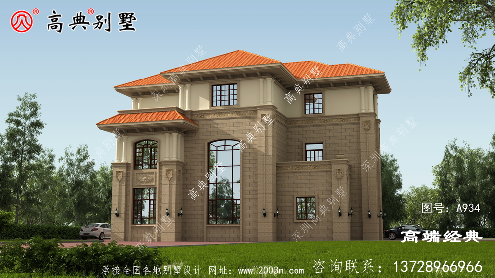 歐式自建別墅,外觀簡潔大方,布局十分實用