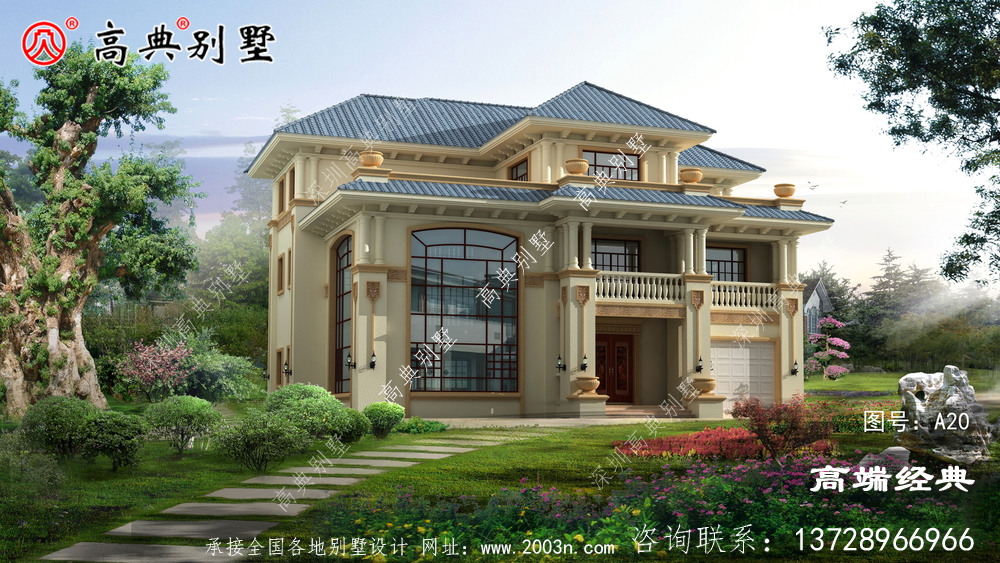 鄉村歐式三層斜頂別墅設計圖,年輕人的最愛,建完絕對滿意 鄉村歐式三層斜頂別墅設計圖,年輕人的最愛,建完絕對滿意