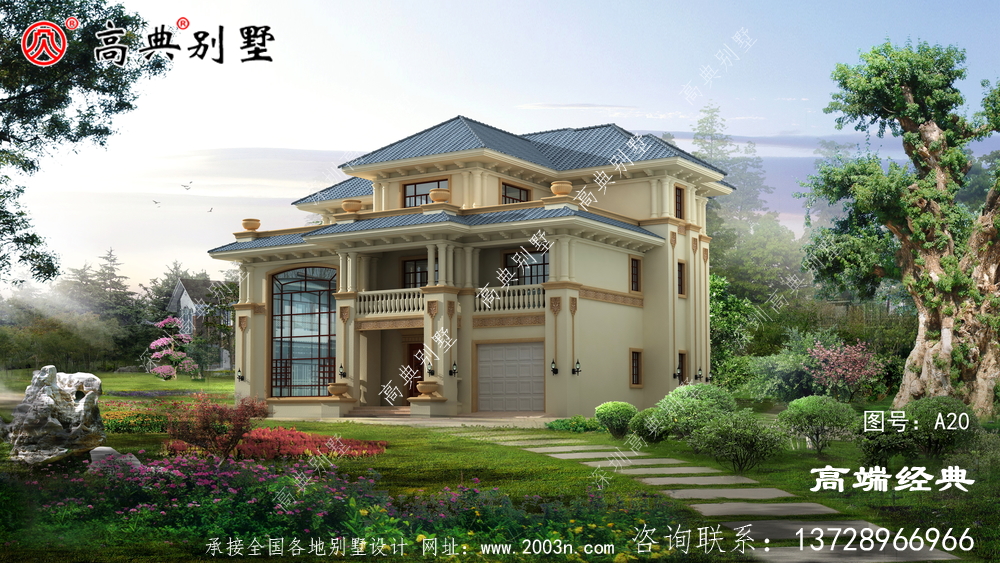 鄉村歐式三層斜頂別墅設計圖，年輕人的最愛，建完絕對滿意