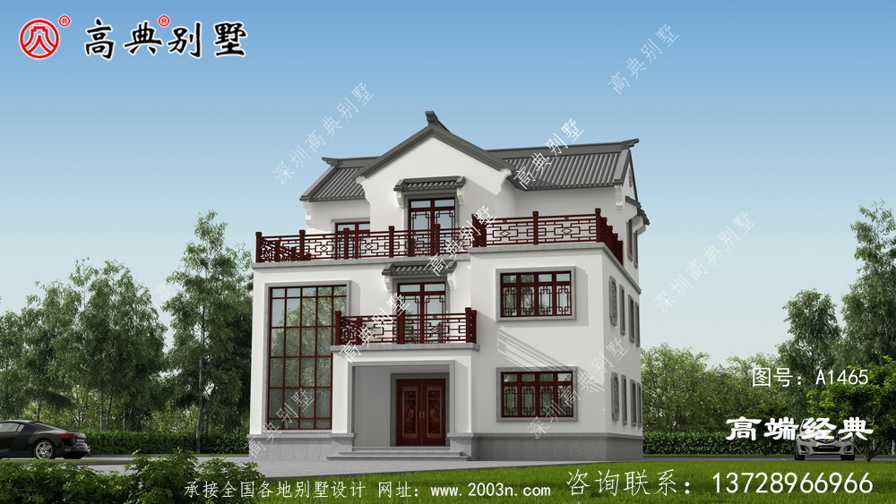 復式三層中式風格別墅,完全滿足你的居住需要