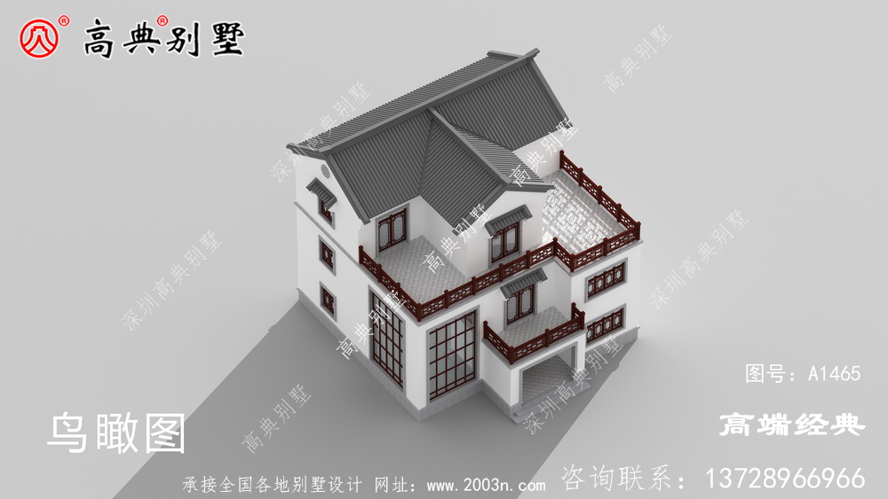 復式三層中式風格別墅,完全滿足你的居住需要