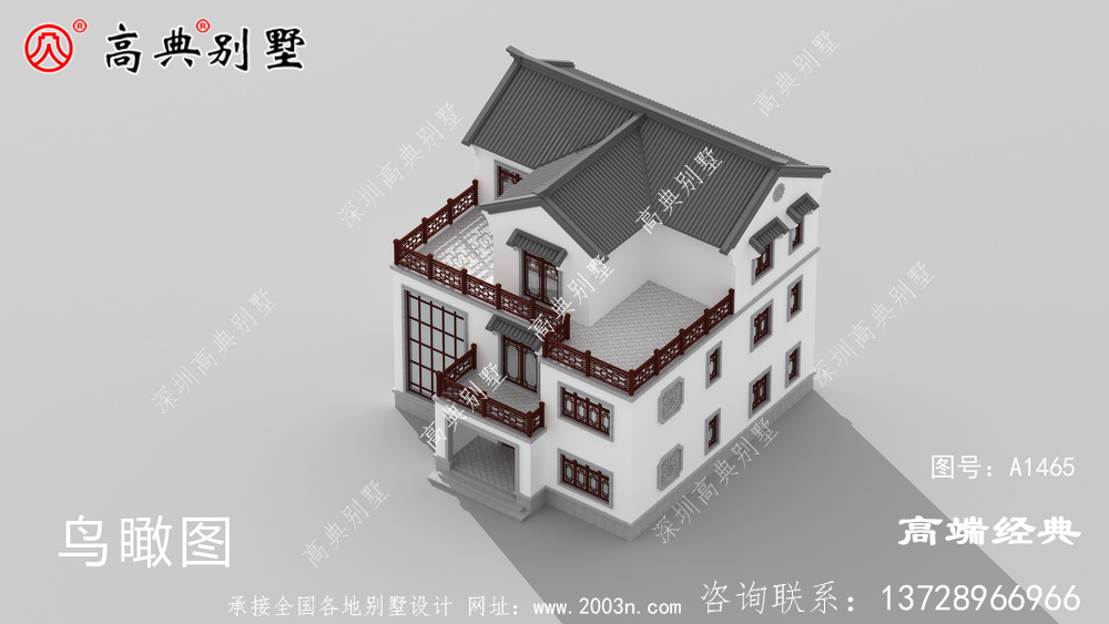 復式三層中式風格別墅,完全滿足你的居住需要